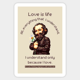 Leo Tolstoy Quote Pixel Art Sticker